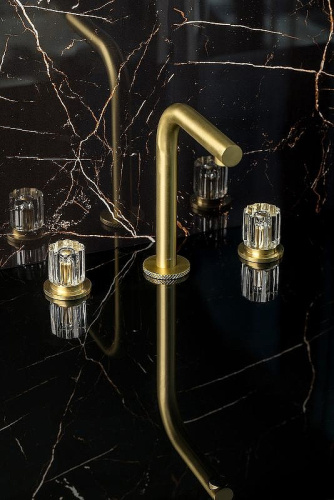 Смеситель Boheme Elegante 152-MG-EL на столешницу золото матовое - фото 2