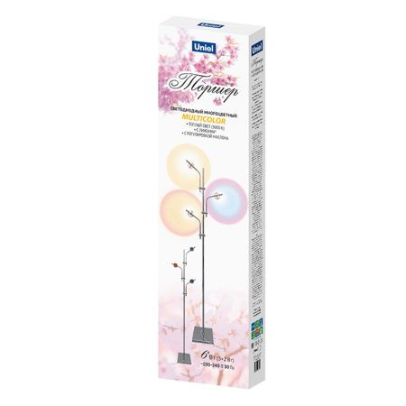 Торшер Uniel ULM-T641 3x2W/3000K CHROME MULTICOLOR