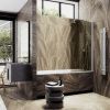 Душевая шторка на ванну Maybah Glass MGV-611-5 60х140 стекло тонированное профиль хром ориентация универсальная