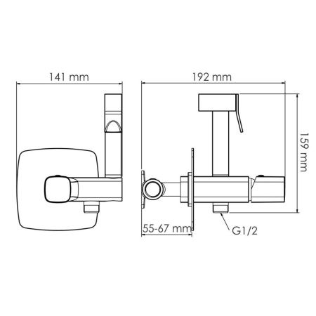 Гигиенический душ со смесителем Wasserkraft Naab 8600 8638 хром