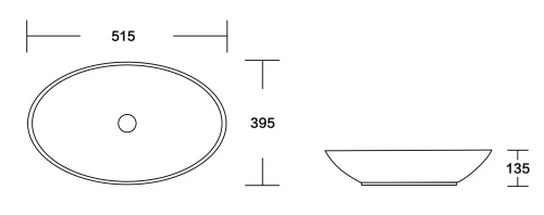 Раковина из сантехнического фарфора MILLEAU NUAGE MU0019-GW 52х40 накладная цвет белый глянцевый без отверстий под смеситель - фото 2