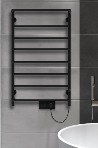 Полотенцесушитель Indigo Europe Lux LELLE80-50BRRt 53х80 электрический черный муар - фото 2