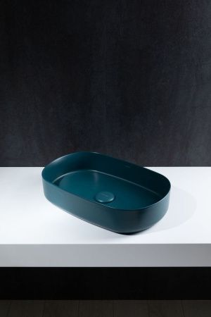 Раковина керамическая Allen Brau Fantasy 4.11022.PT 60х40 накладная цвет зеленый без отверстий под смеситель