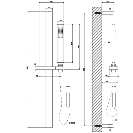 Душевой гарнитур Gessi Rettangolo 20145#031 настенный хром