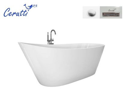 Ванна акриловая Cerutti SPA CT10864 170х75 отдельностоящая овальная с ножками