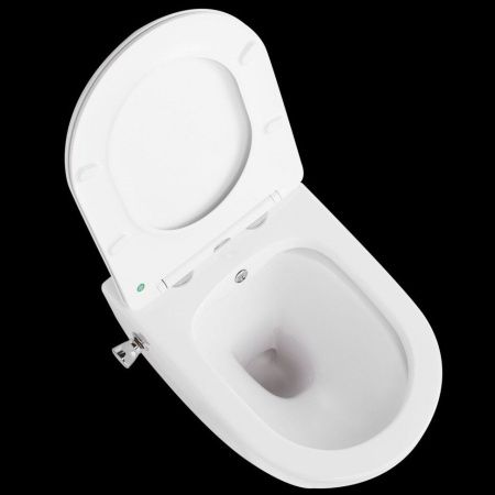 Унитаз подвесной CeramaLux 2196-BD белый с сиденьем микролифт каскадный смыв