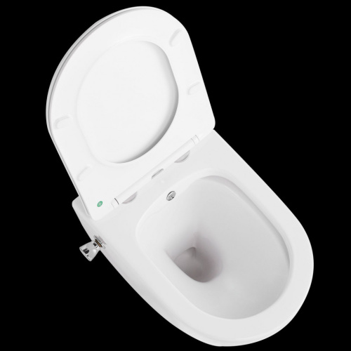 Унитаз подвесной CeramaLux 2196-BD белый с сиденьем микролифт каскадный смыв - фото 2