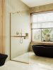 Душевая перегородка Maybah Glass MGD-714-3у 120х195 стекло прозрачное профиль золото