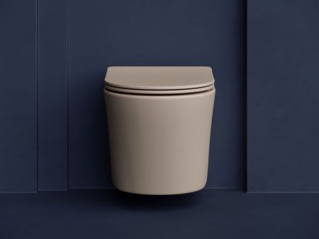 Унитаз подвесной Ceramica Nova BALEARICA CN6000MC коричневый с сиденьем микролифт безободковый душевой смыв