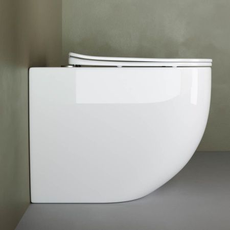 Унитаз приставной Ceramica Nova MIA CN1810 белый с сиденьем микролифт безободковый душевой смыв