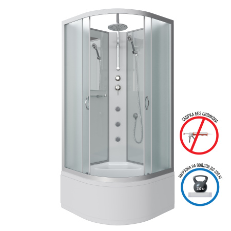 Душевая кабина Niagara Classic 23081424BKTG 90х90 четверть круга без крыши ориентация универсальная
