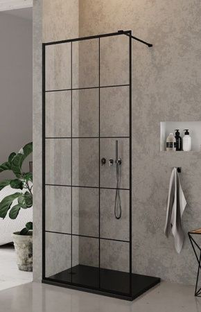Душевой уголок Cerutti SPA MUZA T80 100х80 стекло с рисунком профиль черный без поддона