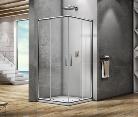 Душевой уголок GOOD DOOR SPIRIT СП00024 90х90 стекло прозрачное профиль хром без поддона