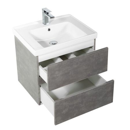 Тумба под раковину Art&Max TECHNO AM-Techno-600-2C-SO-FC305 60х50 подвесная цвет серый