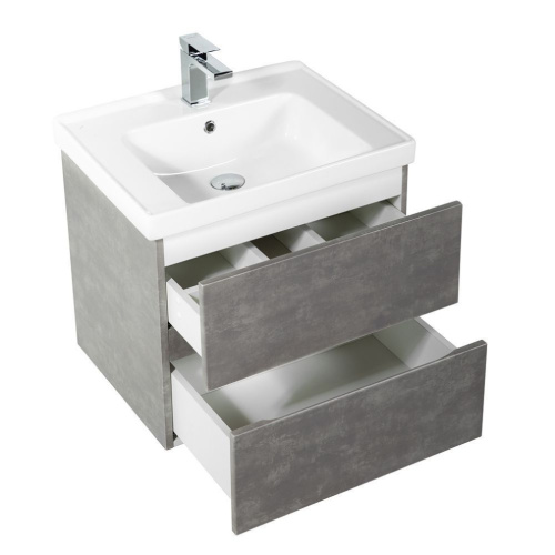 Тумба под раковину Art&Max TECHNO AM-Techno-600-2C-SO-FC305 57х46х50 подвесная цвет серый - фото 4