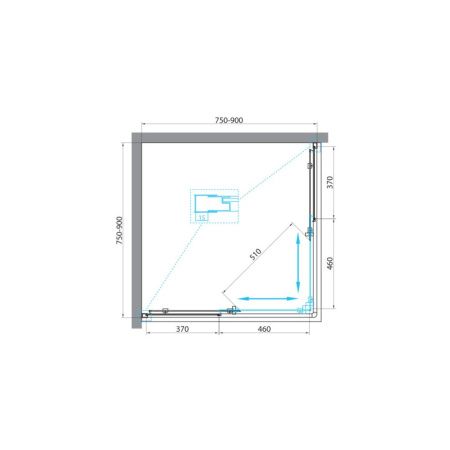 Душевой уголок BelBagno UNIQUE UNIQUE-A-2-75/90-P-Cr 75х75 стекло рифленое профиль хром без поддона