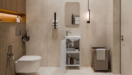 Тумба под раковину Velvex ESTEA tpEST.40.1D.233 40х20 подвесная цвет белый