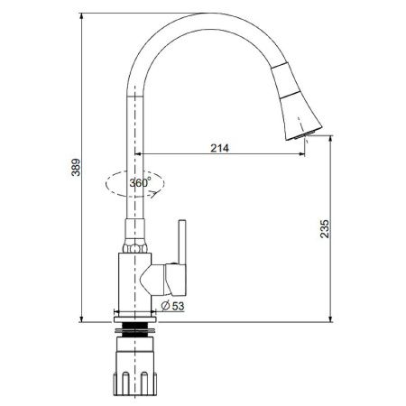Смеситель для кухни Splenka S201 S201.4306.09 на мойку серый
