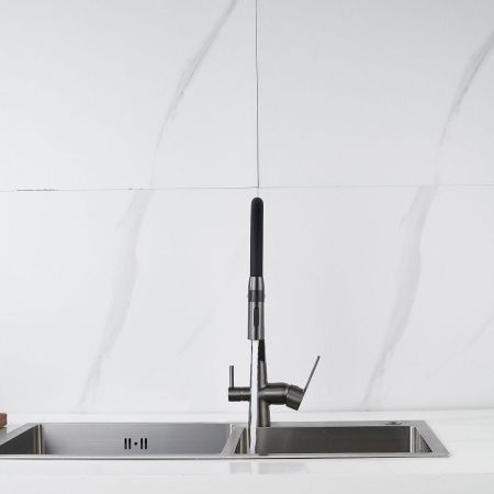 Смеситель для кухни Shevanik S278T на мойку оружейная сталь
