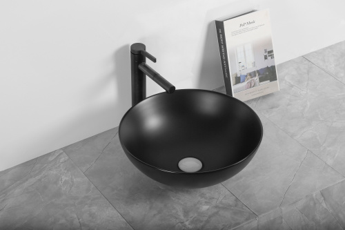 Раковина Cerutti SPA 40 см CR3301MB накладная цвет черный матовый