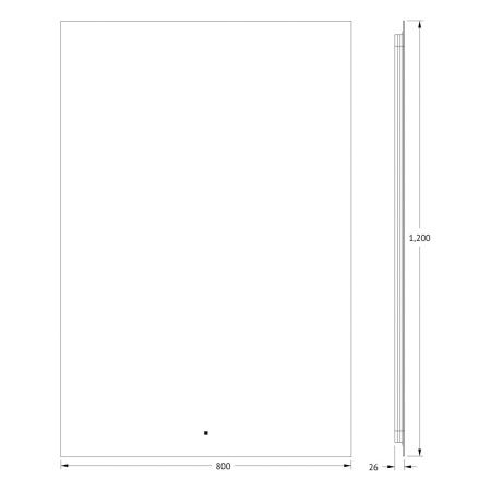 Зеркало с подсветкой Defesto GLOW DF 2520R 80х120 подвесное