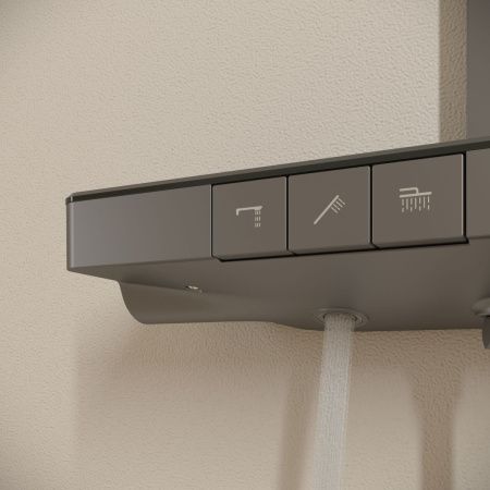 Душевая стойка Sancos Vos SC6100GG настенная цвет вороненая сталь с термостатом