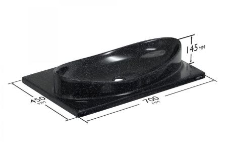 Раковина из искусственного камня СанТа 900144 70х50 подвесная цвет черный