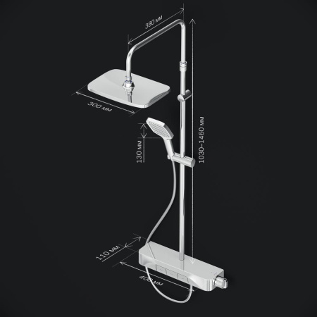 Душевая стойка Am.Pm Func F078F300 настенная цвет хром с термостатом