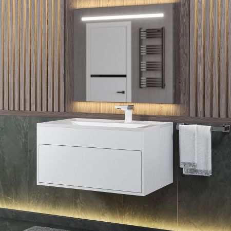 Тумба с раковиной Uperwood Lotus Premium 39340207460 80х50 цвет белый