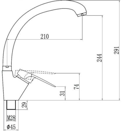 Смеситель для кухни Fmark FM4166 на мойку хром