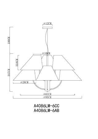 Люстра подвесная Arte Lamp Rondo (Рондо) A4086LM-6CC