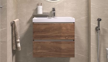 Тумба под раковину Velvex Mondi 359 акация темная 60х40 подвесная цвет коричневый