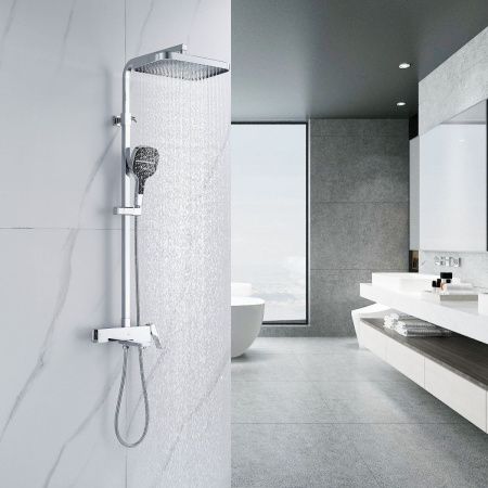 Душевая стойка Rose R1056 настенная цвет хром