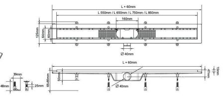 Душевой лоток Milleau Level M550LB 55х15 черный