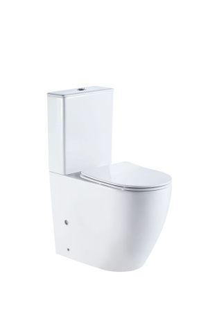 Унитаз напольный с бачком Cerutti SPA CT8709 белый с сиденьем микролифт безободковый каскадный смыв