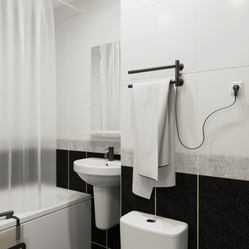 Полотенцесушитель Маргроид Cook Cook-1840-1049-9005R 41х19 электрический черный матовый - фото 4