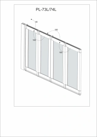 Душевая шторка на ванну Veconi Palau PL73BL-90-01-19C4 90х150 стекло прозрачное профиль черный ориентация левая