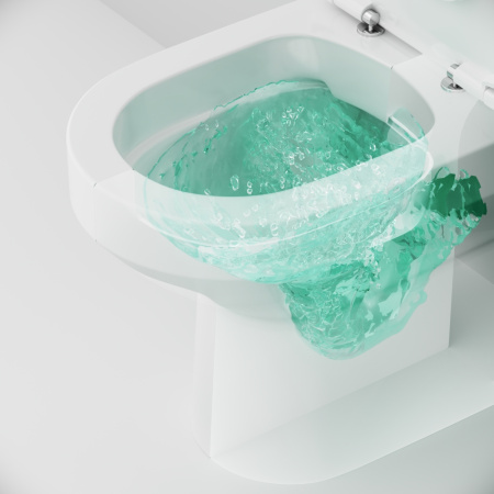 Унитаз напольный с бачком Am.Pm Spirit V2.0 C708600WH белый глянцевый без сиденья безободковый каскадный смыв