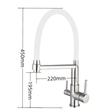 Смеситель для кухни Esko Kitchen K26 W на мойку нержавеющая сталь