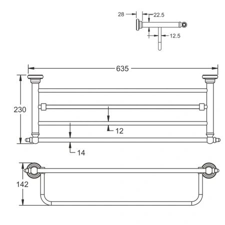 Полка в ванную комнату Rose RG11 RG1108