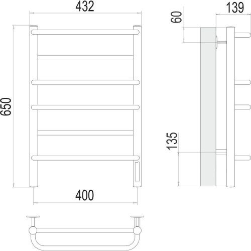 Полотенцесушитель Terminus 4670078531261 43х65 электрический хром - фото 3
