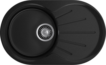 Кухонная мойка Granfest Rondo R-750L черный 75х46 цвет черный поверхность матовая