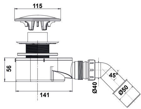 Сифон для поддона Bettoserb 125341