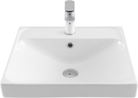 Раковина керамическая Aquanet Flash 00333265 51х47 полувстраиваемая цвет белый 1 отверстие под смеситель