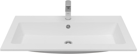 Раковина из искусственного камня Aquanet Электра НФ-00008412 90х50 полувстраиваемая цвет белый 1 отверстие под смеситель