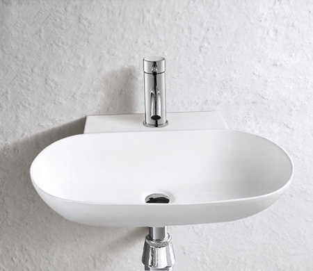 Раковина из санфаянса CeramaLux 9234 57х40 накладная цвет белый 1 отверстие под смеситель