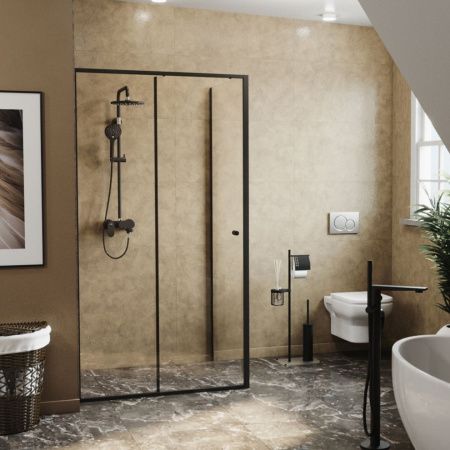 Душевой уголок Wasserkraft Dill 61S 61S36 140х90 стекло прозрачное профиль черный без поддона