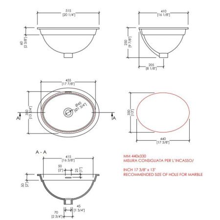 Раковина керамическая Devon Devon Over and under counter basins IBLROSE/ST 50 см встраиваемая цвет белый без отверстий под смеситель
