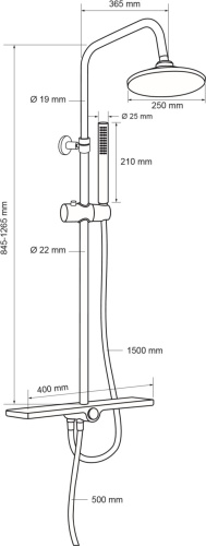 Душевая стойка Aquanet Pragmatic AF430-70-R-C настенная цвет хром - фото 5