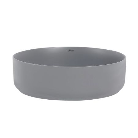 Раковина из сантехнического фаянса Abber BEQUEM AC2109MG 40х40 накладная цвет серый без отверстий под смеситель
